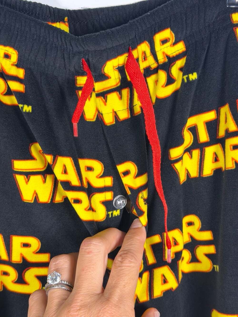 Star Wars Logo Print Men's Fleece Pajama Lounge Pants - Picture 3 of 5